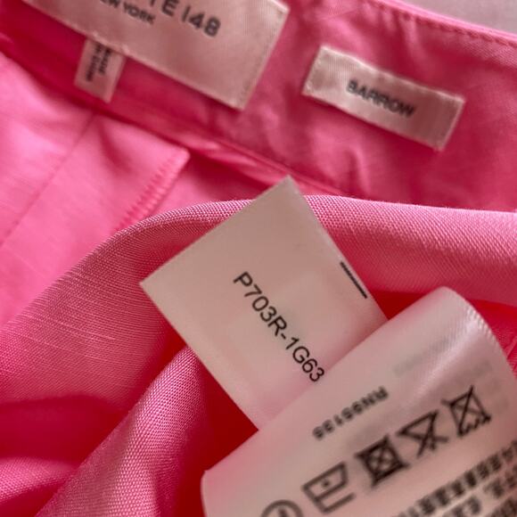 Lafayette 148 Barrow Pants Size 10 Pink Madder Silk 32.5" Trousers Designer - Picture 9 of 13